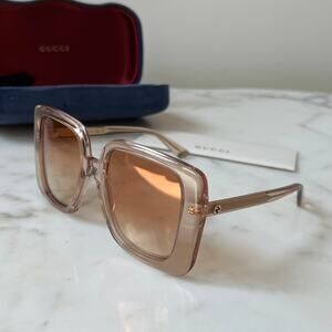 NEW Gucci GG1314S Champagne Pink Mirrored Sunglasses